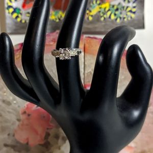 Dainty White Sapphire Antique Sterling Silver Ring